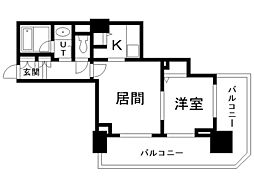 PRIMEURBAN札幌リバーフロント 1LDKの間取図画像
