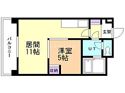 第88松井ビル 1LDKの間取図画像