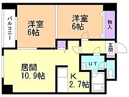 宮の森シャルムいずみ 2LDKの間取図画像