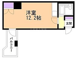 サウスフォー2 ワンルームの間取図画像