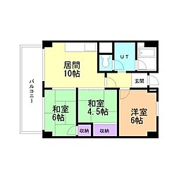 パークレヂデンス 3LDKの間取図画像