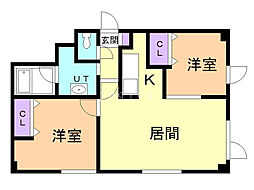 キャビン-5 2LDKの間取図画像