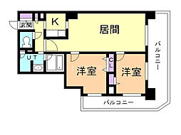 PRIMEURBAN札幌リバーフロント 2LDKの間取図画像