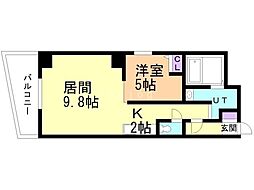 プルミエール札幌 1LDKの間取図画像