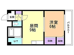 第88松井ビル 1LDKの間取図画像