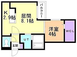 札幌市中央区南十三条西7丁目マンション 1LDKの間取図画像