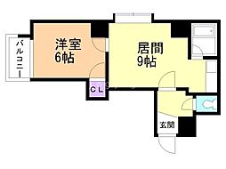 南1西18ビル 1LDKの間取図画像
