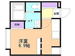 ドウ・ヴィルヌーブ ワンルームの間取図画像