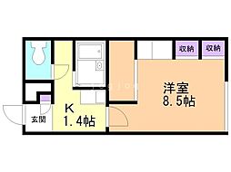 レオパレス南円山 1Kの間取図画像