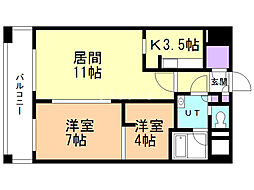 パークアクシス札幌植物園前 1SLDKの間取図画像