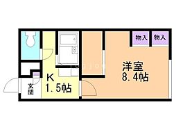レオパレス南円山 1Kの間取図画像