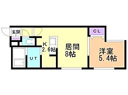 シティレジデンス南8条 1LDKの間取図画像