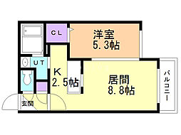レジデンス17C 1LDKの間取図画像