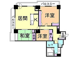 知事公館前タワーレジデンス 3LDKの間取図画像