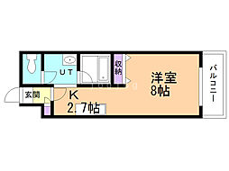 東洋ハイツB 1Kの間取図画像