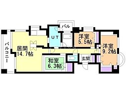 アパガーデンパレス札幌駅西 3LDKの間取図画像