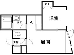 ライムローズ 1LDKの間取図画像