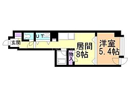 ウィング円山北町 1LDKの間取図画像