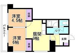 パシフィック札幌第一マンション太宝ビル 2DKの間取図画像