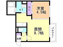 マルヤマパークViewApartment 1LDKの間取図画像