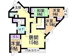 プレタメゾン伏見 4LDKの間取図画像