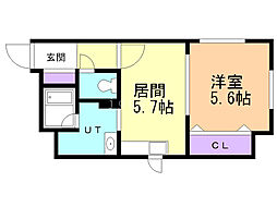 プライムアーバン大通公園2 1DKの間取図画像