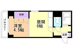 GRANDVIEW中島公園 1DKの間取図画像