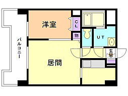 UURコート札幌北三条 1LDKの間取図画像