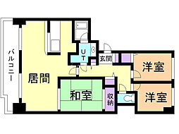 パシフィック近代美術館前 3LDKの間取図画像