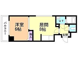 OKビル 1LDKの間取図画像