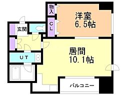 朝日プラザアクシス南11条 1LDKの間取図画像