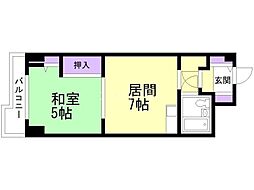 アルファコンフォート札幌 1DKの間取図画像