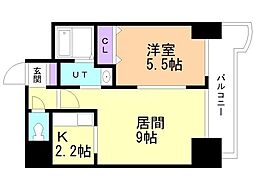 ティアラ資生館 1LDKの間取図画像