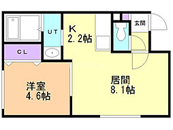 ESTORS-4 1LDKの間取図画像