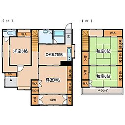 宮田貸家 4DKの間取り