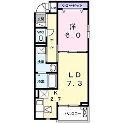 ビリーブライト 1LDKの間取図画像