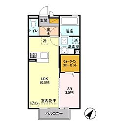 ラフィーネ・コアッツァ 1LDKの間取図画像