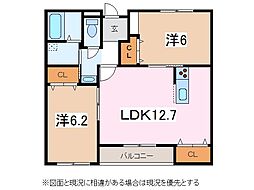 ヴィラ・クレアーレ 2LDKの間取図画像