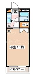 ハイツうつくし 1Kの間取図画像