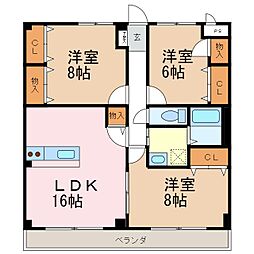 ビュー・クレスト 3LDKの間取図画像