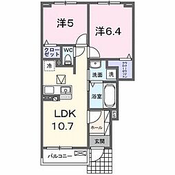 プラッツ・ルーエ 2LDKの間取図画像