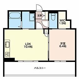 カーサデソラーナ 1LDKの間取図画像