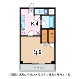 レジデンス赤羽 1Kの間取図画像