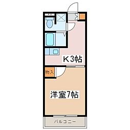ステーション21 1Kの間取図画像