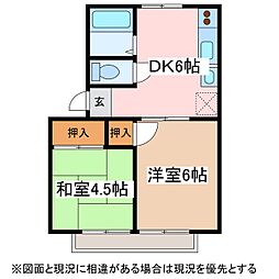 グリーンハイツタナカ 2DKの間取図画像