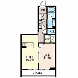 シャーメゾンステージ井川城 1LDKの間取図画像