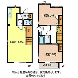 サンメゾンIID棟 2LDKの間取り