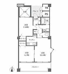 ラトナ東口ビル 3階2LDKの間取り