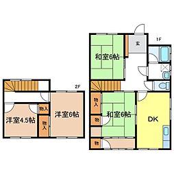 三輪貸家（2階建） 2階4DKの間取り