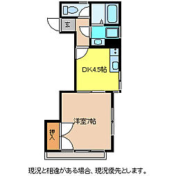 ハイツウエスタリア 2階1DKの間取り